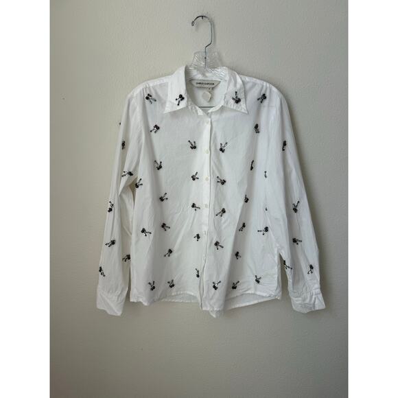 Anthropologie Dhruv Kapoor Embroidered Beaded Button-Down Shirt Size Medium - Picture 2 of 8